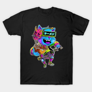 Cyberpunk Ramen Cat T-Shirt